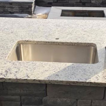 Outdoor Kitchen Sink installed by Granite Works