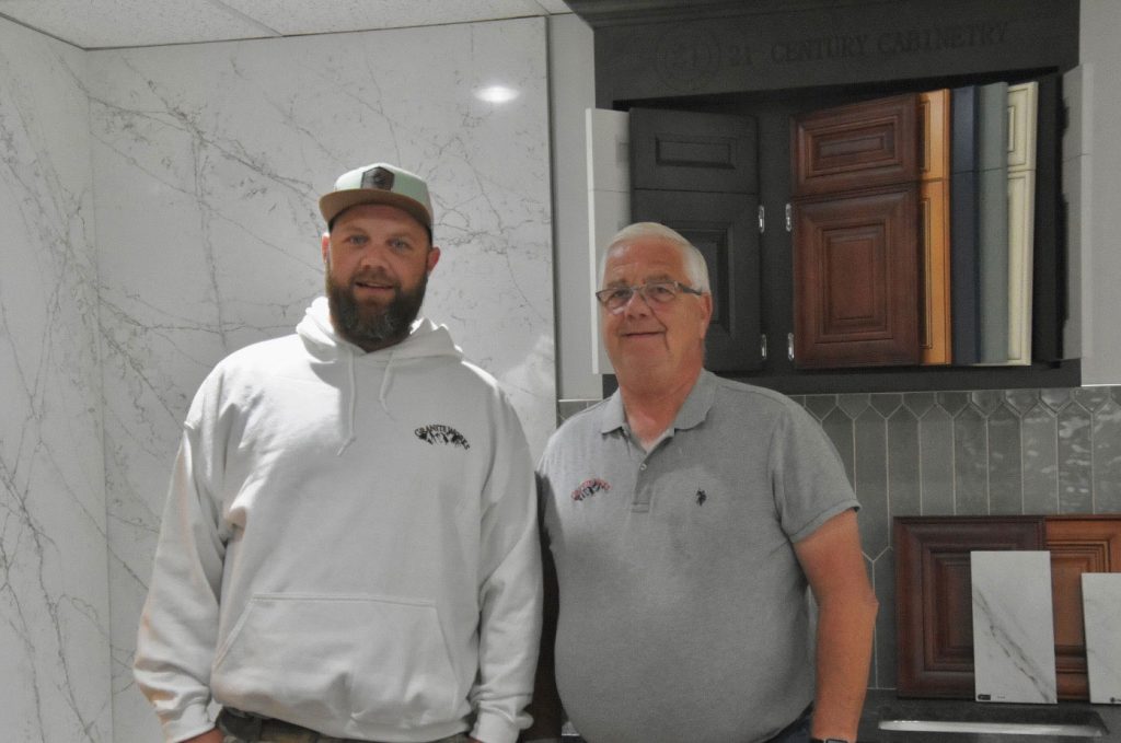 Tyler and Glenn Unger, owners of Granite Works, LLC