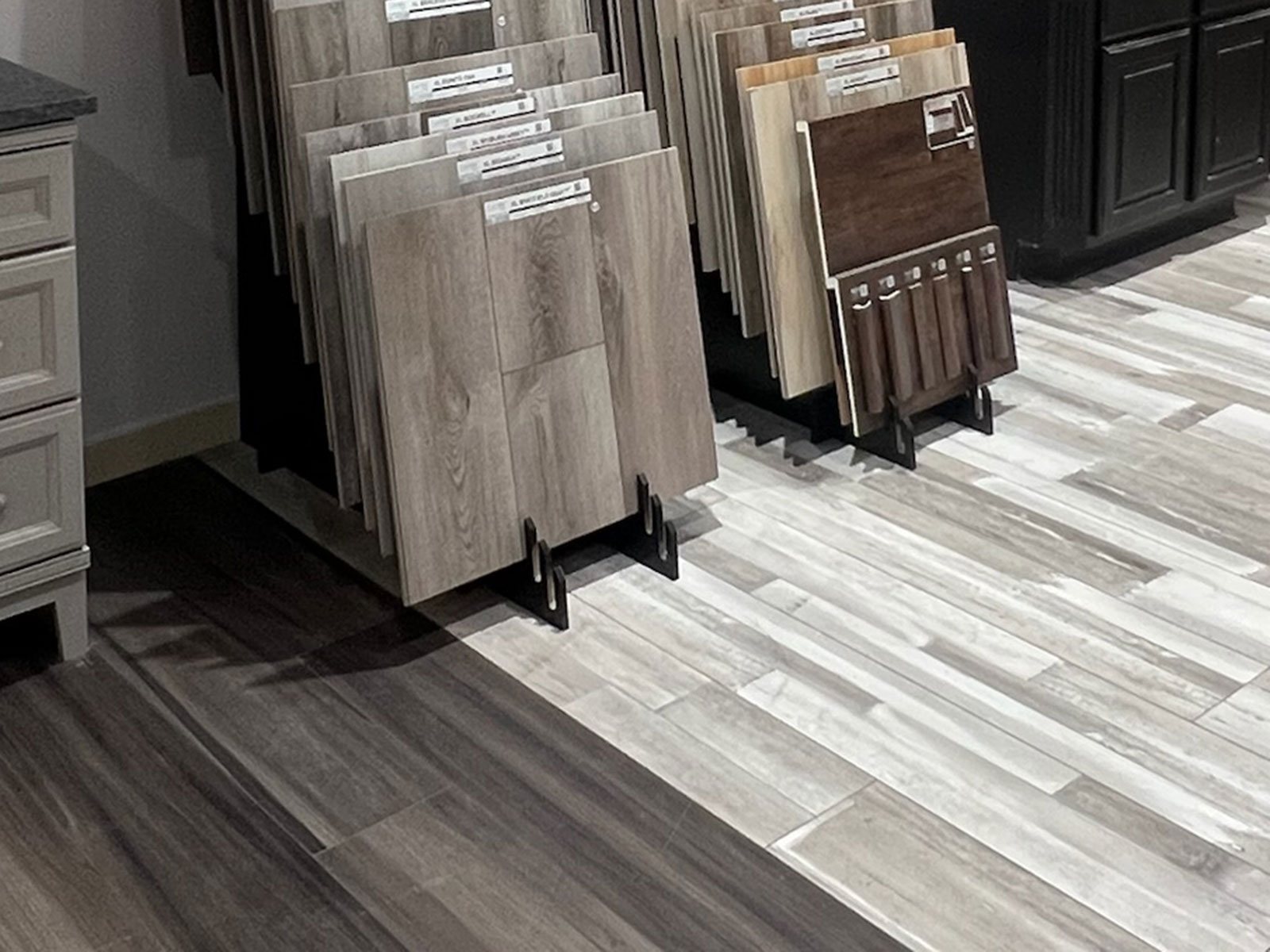 Flooring samples at Granite Works
